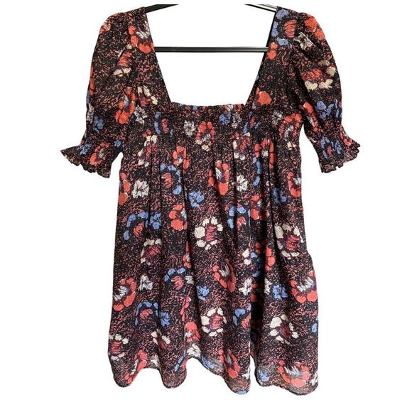 Cleobella Mischa Dress Mini Smocked Organic Cotton In Calista Floral Size XS - Picture 4 of 12